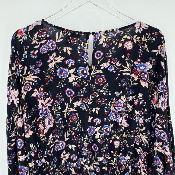 Lane Bryant blouse 26/28 black floral empire waist long sleeve whimsigoth boho - Picture 4 of 9